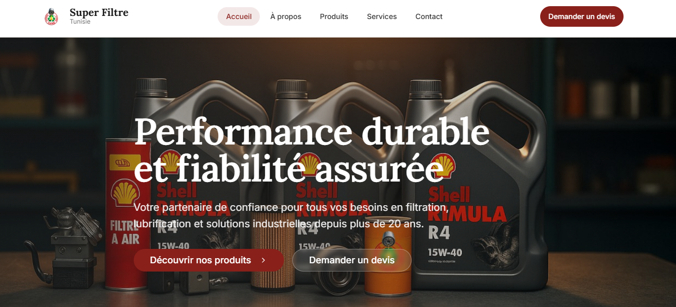 SuperFiltre — site vitrine B2B